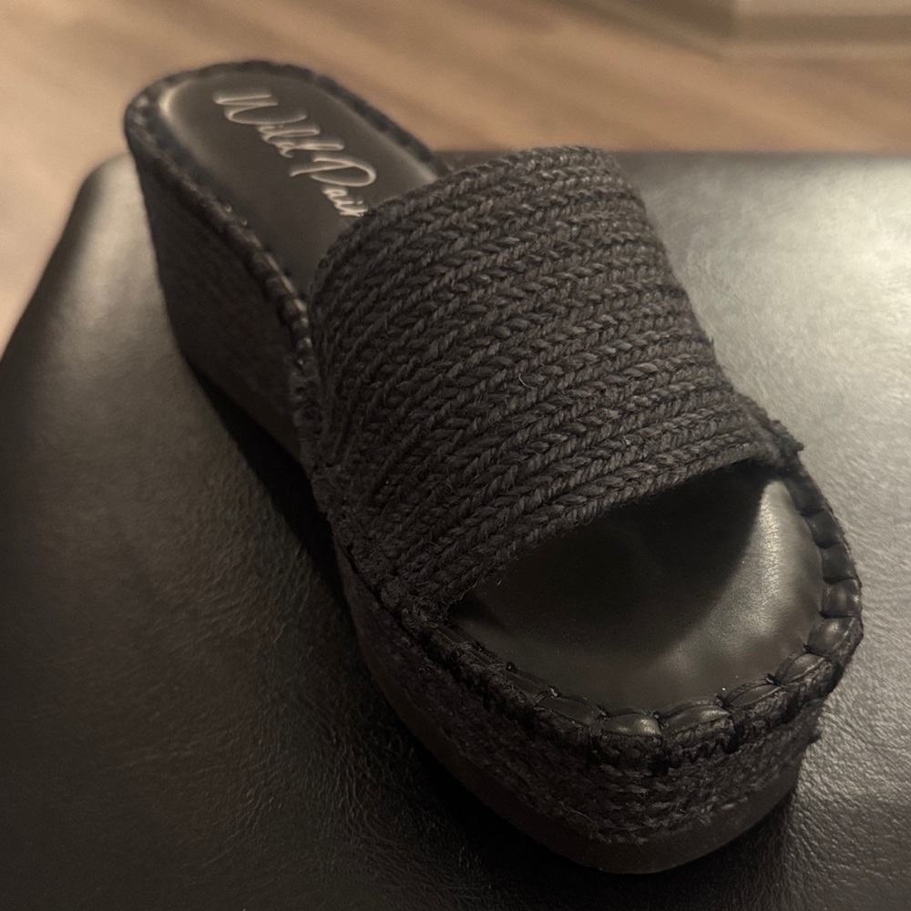 🔥Wild Pair Shermer Espadrille Slides Black Jute Size 8M🔥BRAND NEW NO BOX❣️ - Picture 2 of 16